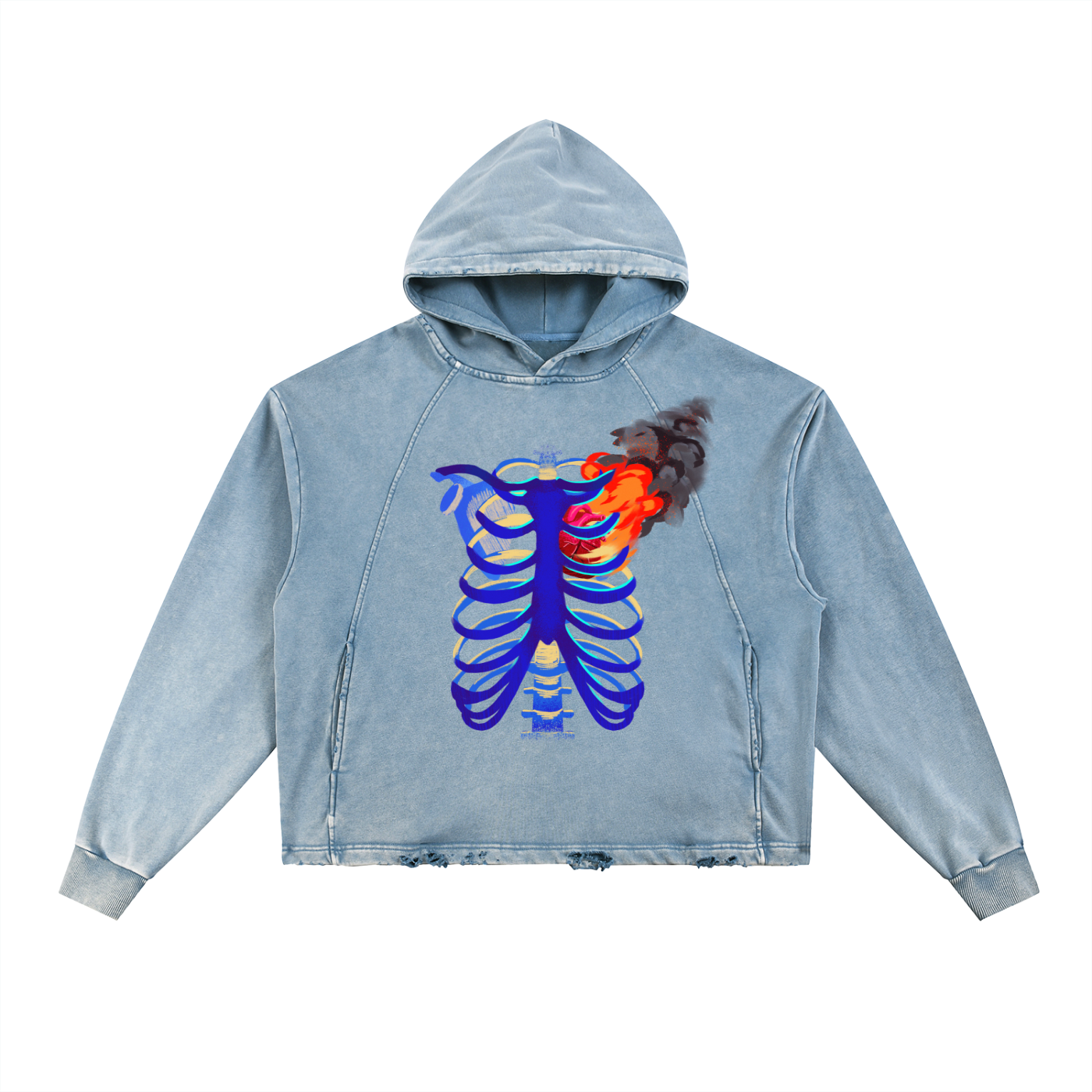 What Do You Burn For? Vintage Washed Frayed-Hem Hoodie