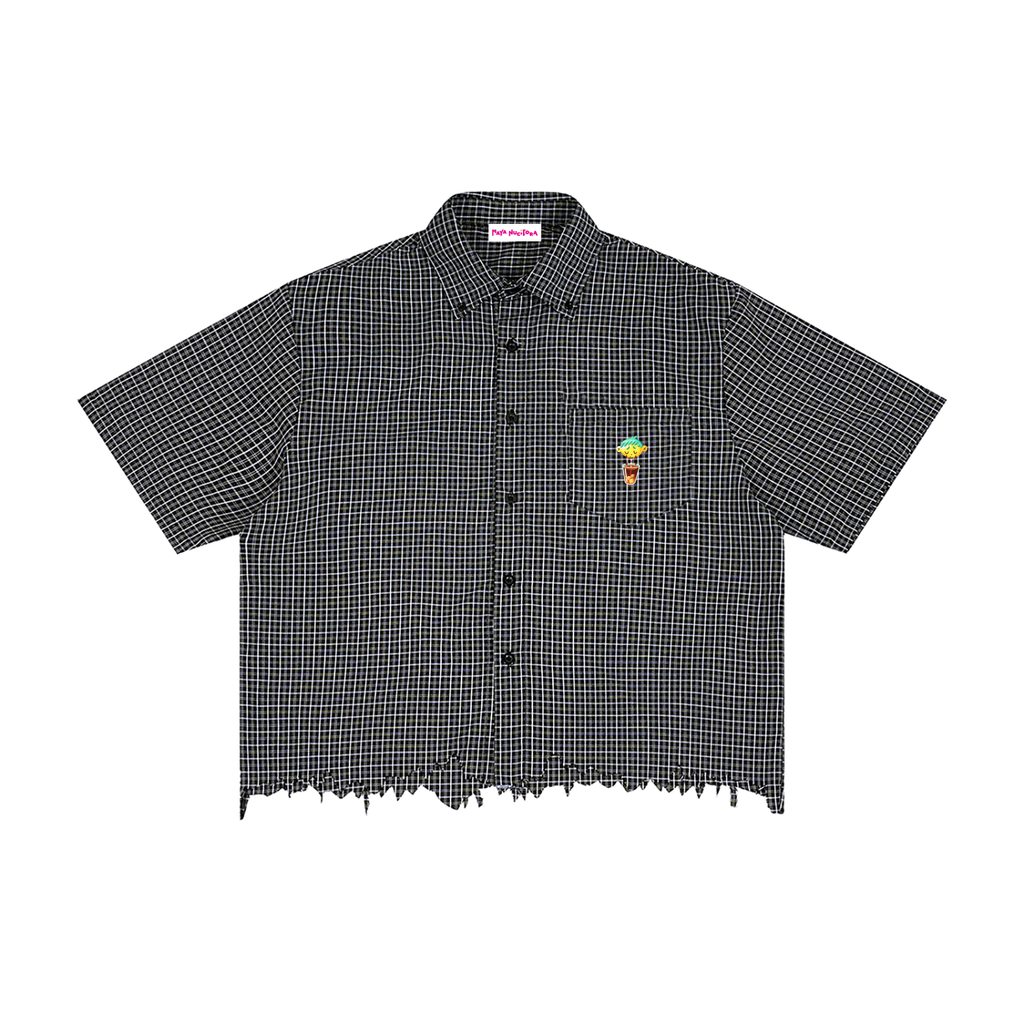 Iced Tears Unisex Distressed Plaid Boxy Shirt